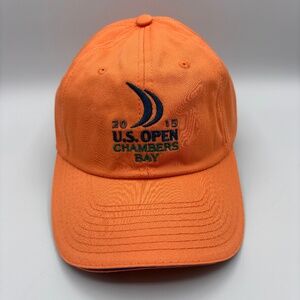 US Open 2015 Chambers Bay Logo Embroidered Golf Orange USGA Hat